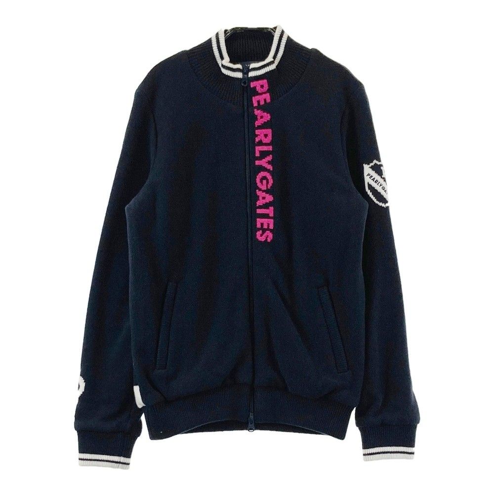 サイズ 1 PEARLY GATES パーリーゲイツ ニットジャケット ネイビー系 ゴルフウェア レディース ストスト
