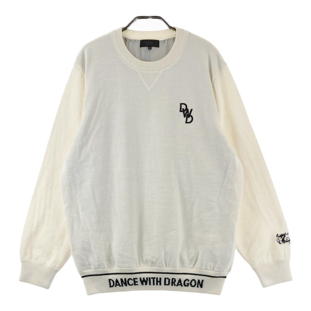 サイズ 4 DANCE WITH DRAGON ダンスウィズドラゴン ニットセーター ホワイト系 ゴルフウェア メンズ ストスト