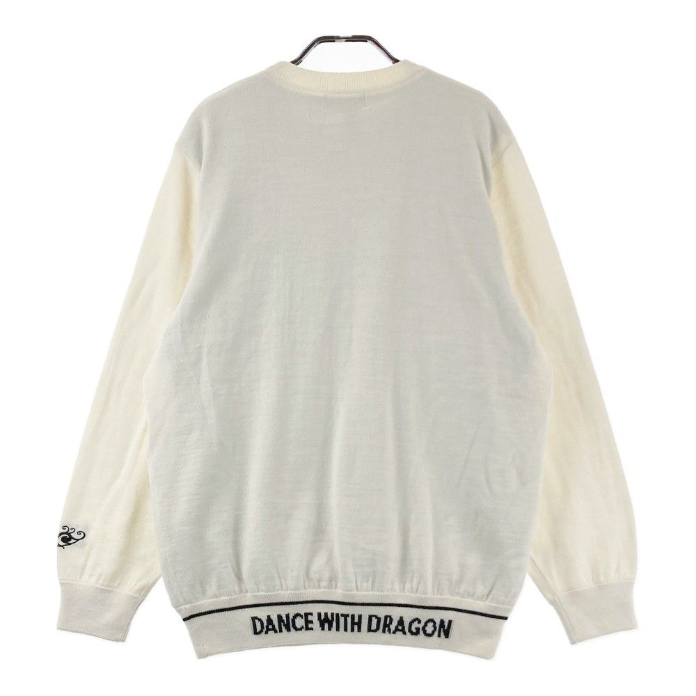 サイズ 4 DANCE WITH DRAGON ダンスウィズドラゴン ニットセーター ホワイト系 ゴルフウェア メンズ ストスト