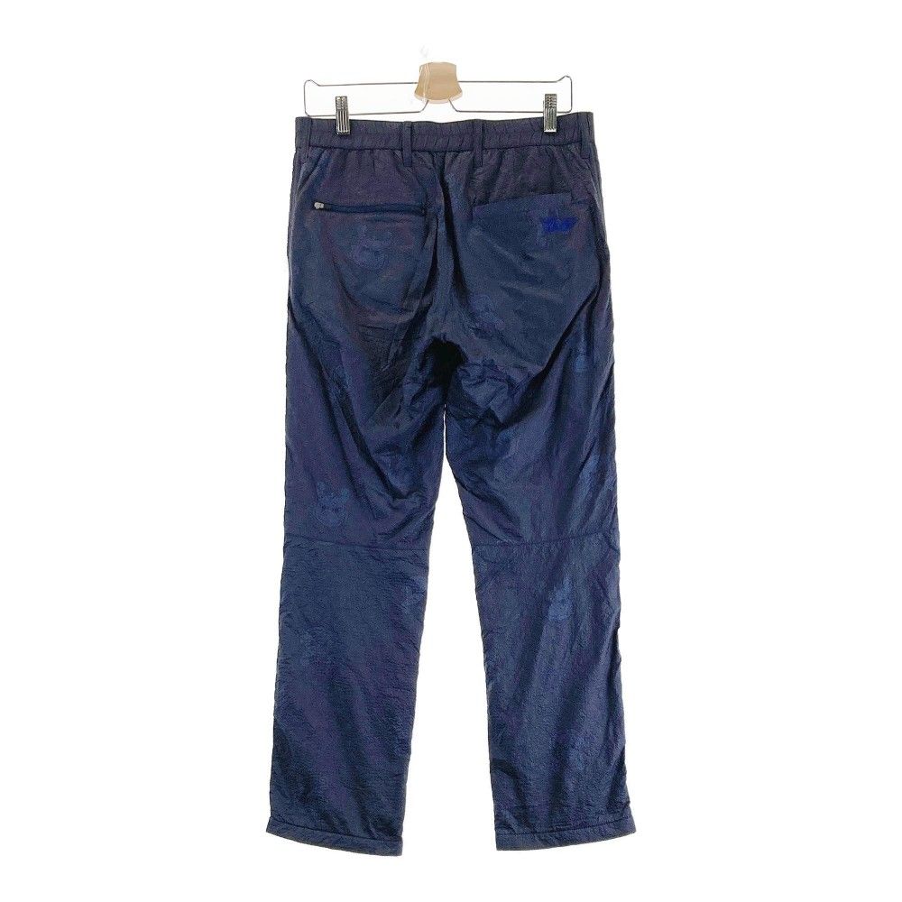 サイズ 2 DANCE WITH DRAGON ダンスウィズドラゴン 裏地付 ロングパンツ チビドラ総柄 ネイビー系 ゴルフウェア メンズ ストスト パンツ メンズウェア ゴルフ