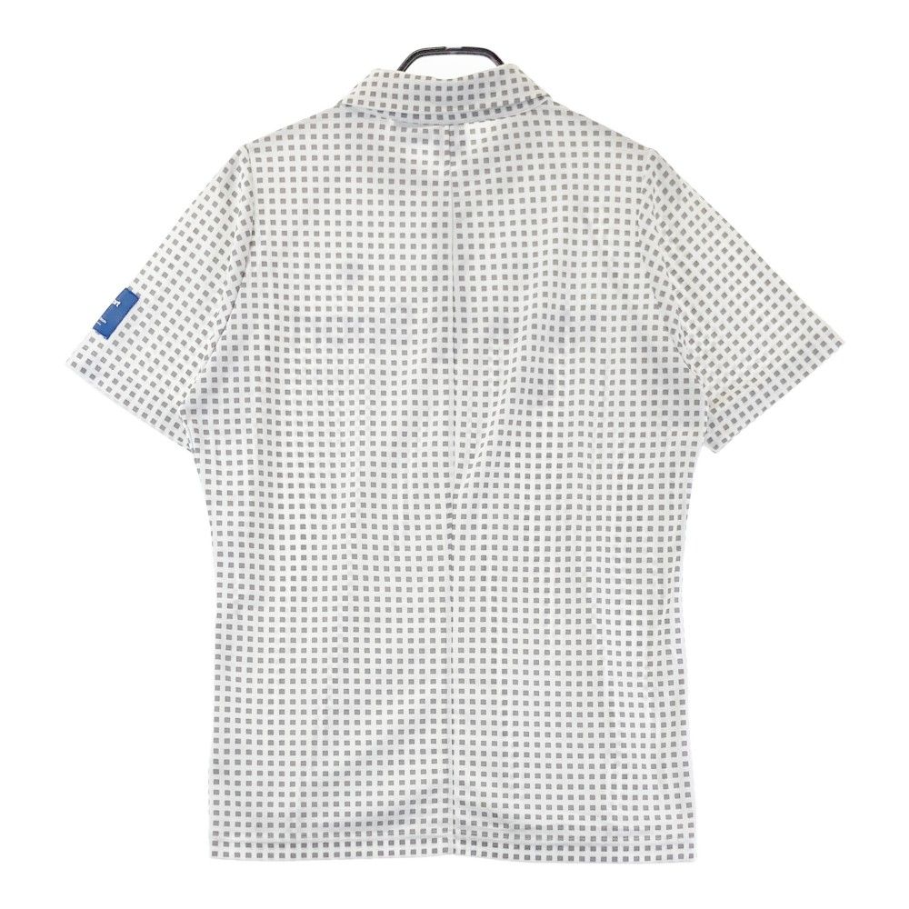 サイズ O GOLF デサントゴルフ 半袖ポロシャツ 格子柄 ホワイト系 ゴルフウェア メンズ ストスト