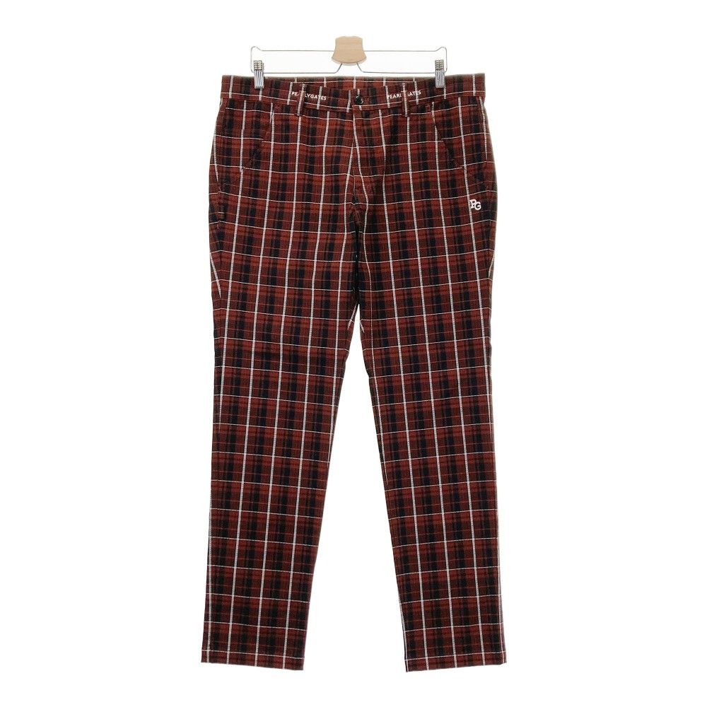 サイズ 7 PEARLY GATES パーリーゲイツ モデル ストレッチパンツ チェック柄 ブラウン系 ゴルフウェア メンズ ストスト