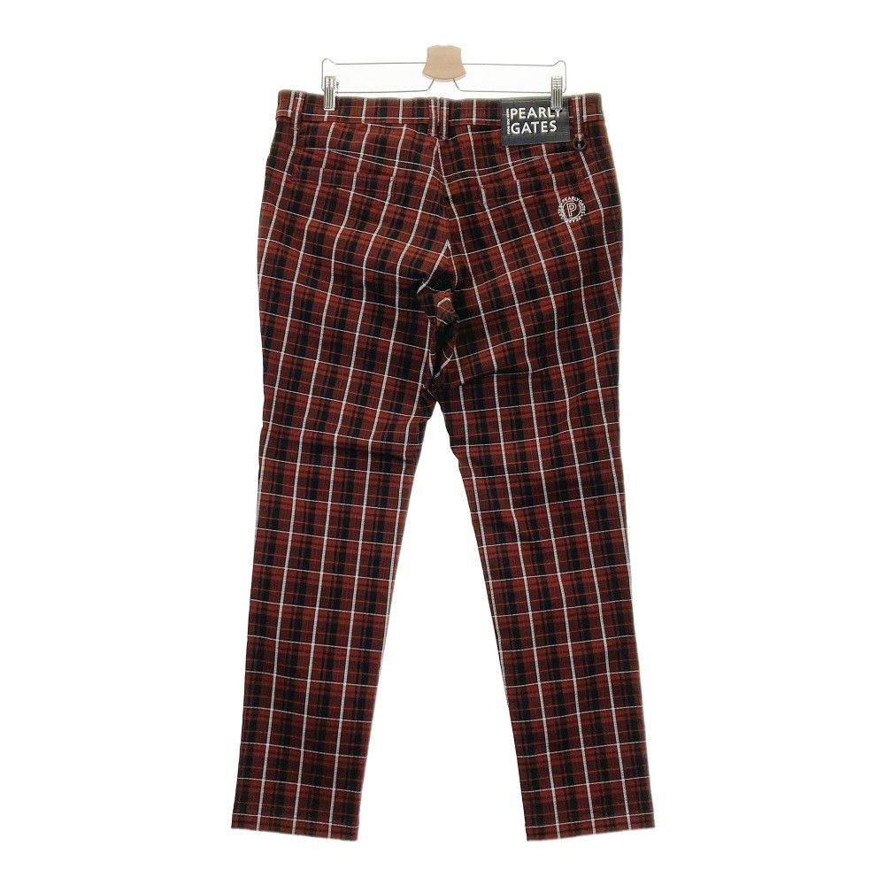 サイズ 7 PEARLY GATES パーリーゲイツ モデル ストレッチパンツ チェック柄 ブラウン系 ゴルフウェア メンズ ストスト