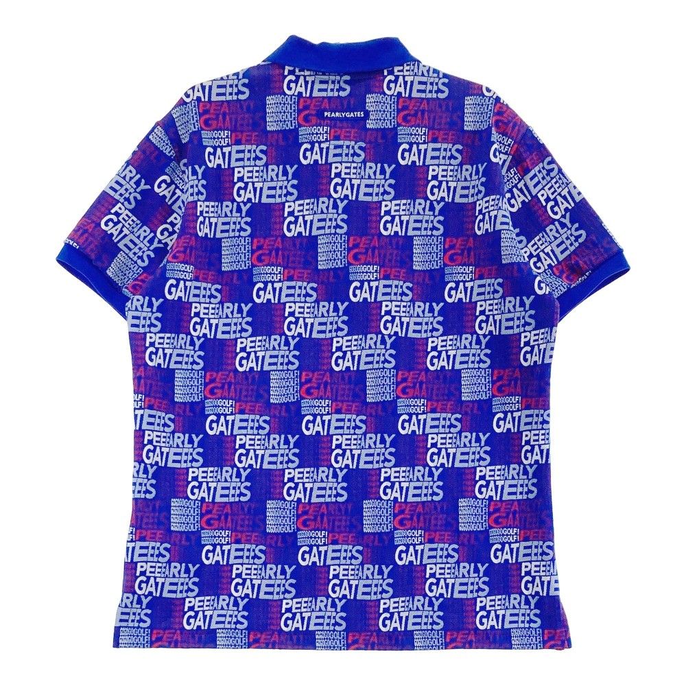 【パーリーゲイツ】2024年人気PGGロゴ総柄 半袖ゴルフポロシャツM サイズ：7 PEARLY GATES パーリーゲイツ 2024年モデル 半袖ポロシャツ