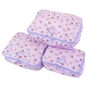 丸眞 ディズニー ミニー パステルポルカドット トラベルポーチ3点セット 旅行ポーチ 入数 3