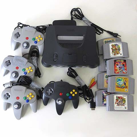 Nintendo 64 任天堂 ニンテンドー64 本体 ゲーム機 NUS-001 コントローラー セット ソフト8本 AVケーブル マリオパーティー マリオテニス 大乱闘スマッシュブラザーズ