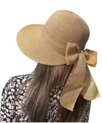 広いつばのカジュアルな麦わら帽子保護付きの通気性のあるビーチハット