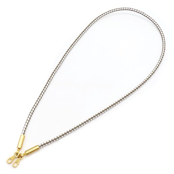 エルメス HERMES ショルダーストラップ 編み込み ストラップ レザー グレージュ×ホワイト ゴールド金具 ジャンボ バッグ用ストラップ 箱