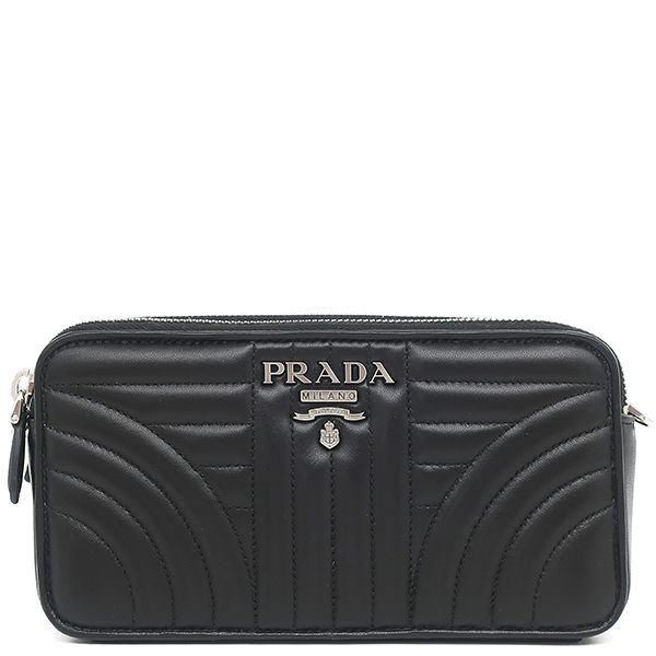 PRADA プラダ オールレザー ショルダー バッグ メタルロゴ ナッパ 黒 PRADA プラダ オールレザー ショルダー バッグ メタルロゴ ナッパ 黒