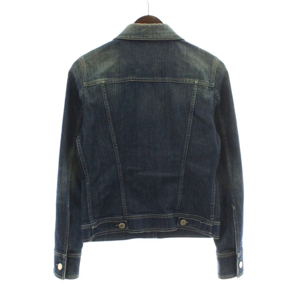 グッチ GUCCI デニムジャケット Gジャン ジージャン ロゴボタン ハートパドロックチャーム付き 40 M インディゴ 紺 ネイビー XZ