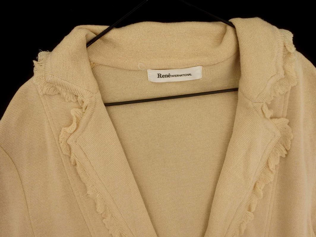 Rene ルネ パールボタン ニット ジャケット size36/ベージュ
