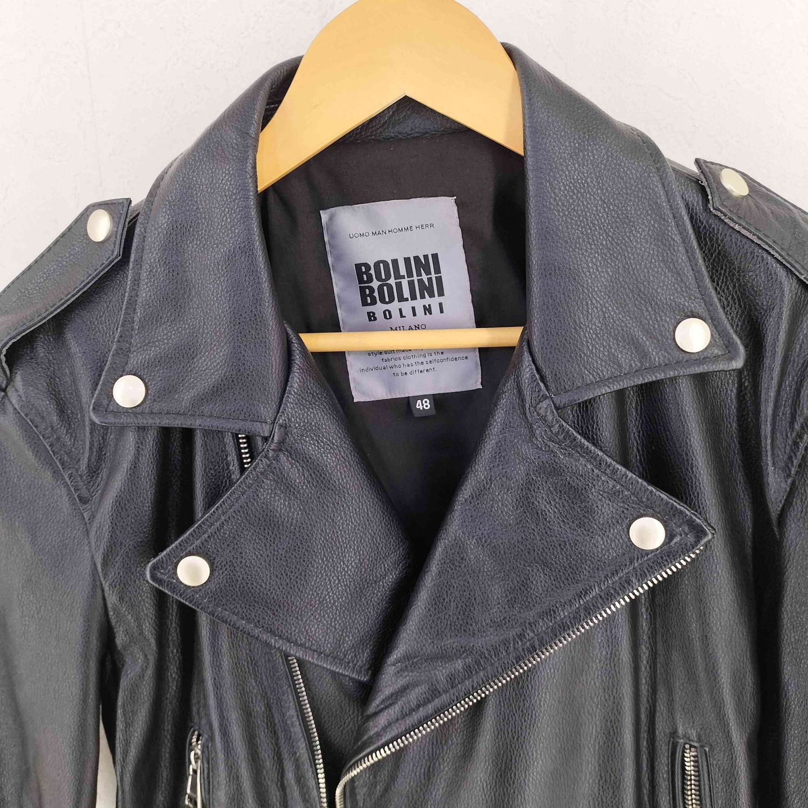 ボリーニ BOLINI COW 牛革 ダブルライダースジャケット メンズ 48