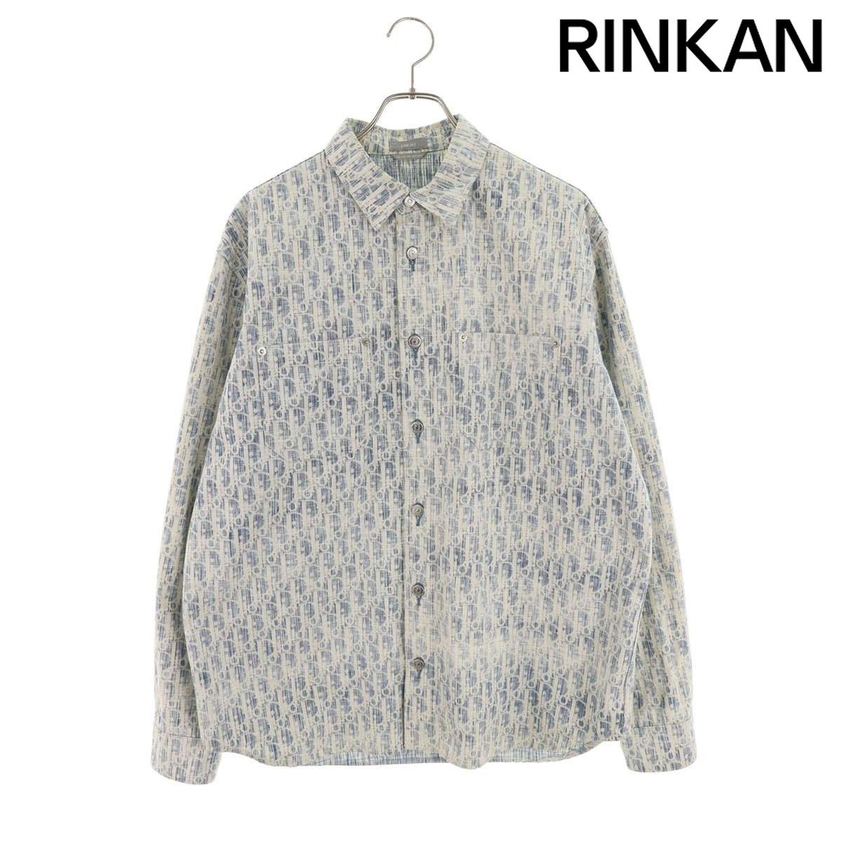 ディオール 20 AW オブリーク総柄デニム長袖シャツ メンズ 39