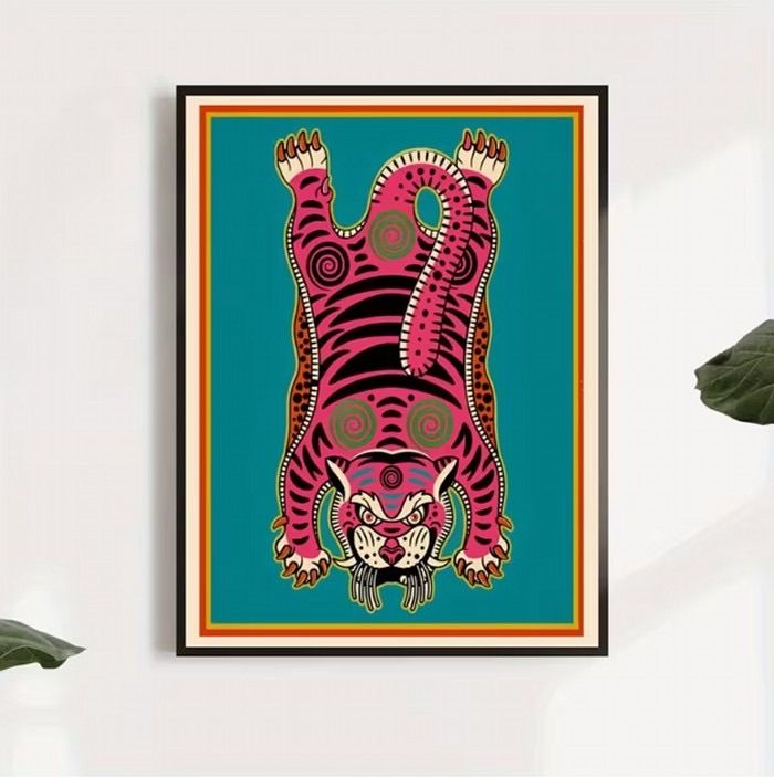 アート ポスター インテリア チベタンタイガー レトロ 虎 雑貨 カフェ