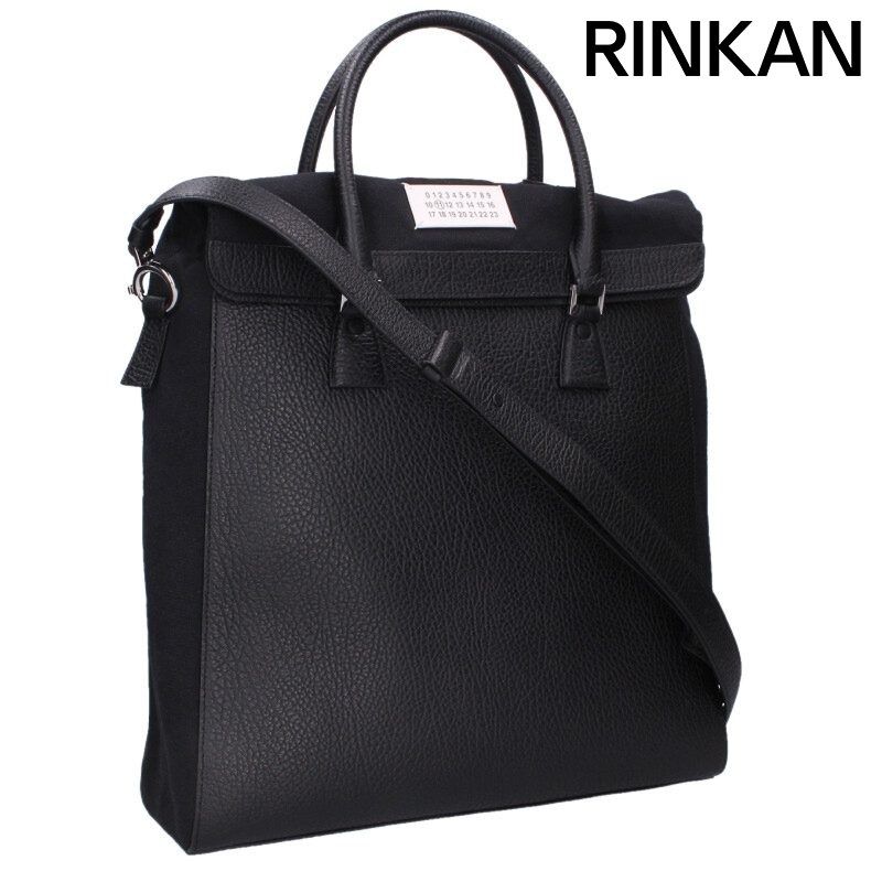 メゾンマルジェラ AC DAILY キャンバス切替2 WAYレザーショルダーバッグ メンズ