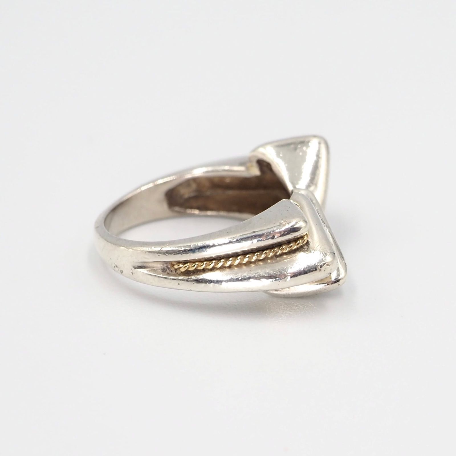 Tiffany&Co. 約8号 ヴィンテージ コンビ リング シルバー925 K18