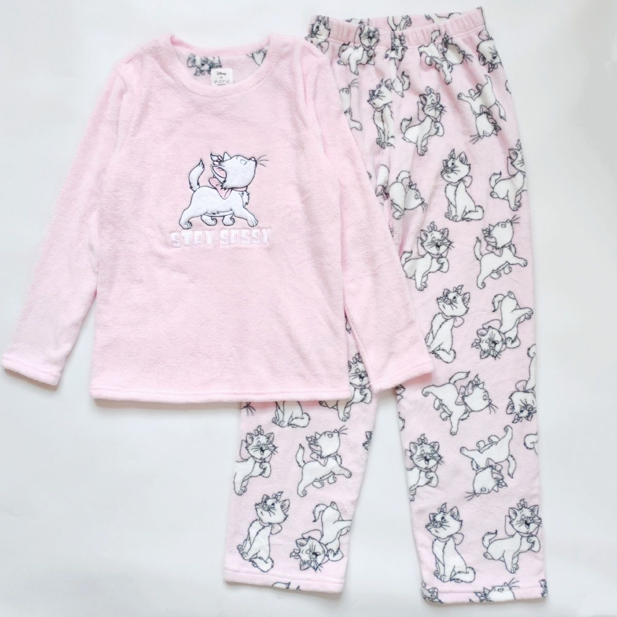 ディズニー マリー 猫 パジャマ 上下セット ルームウェア 厚手 刺繍