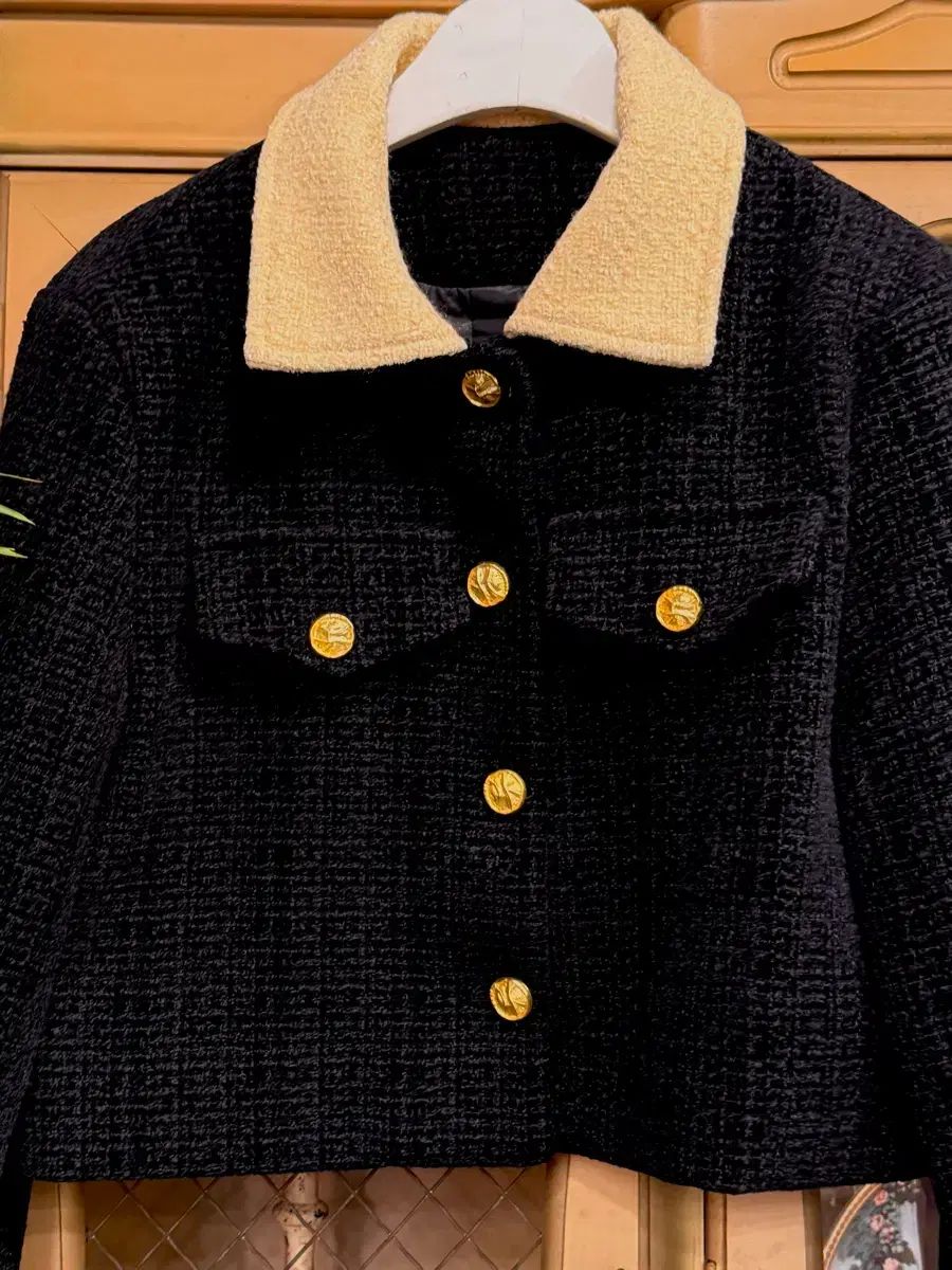 ブラック ツイード クロップド ジャケット