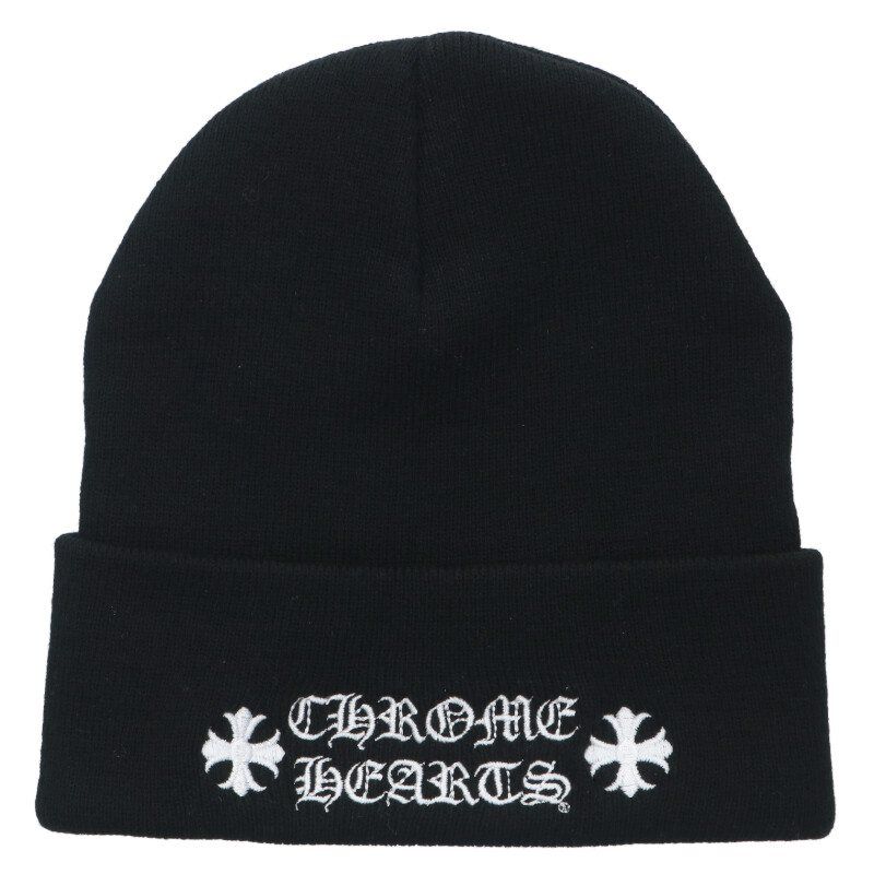 クロムハーツ ACRYLIC WATCH CAP アクリルワッチキャップ ロゴ刺繍ビーニー帽子 メンズ