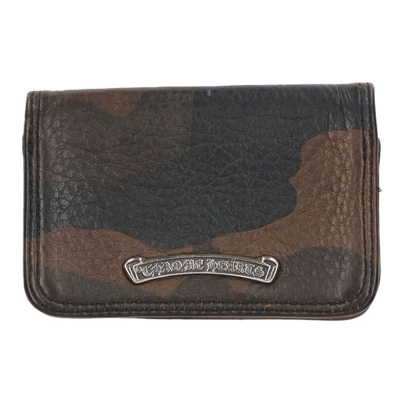 クロムハーツ CARD CASE グロメット付きカモフラ柄レザーカードケース メンズ