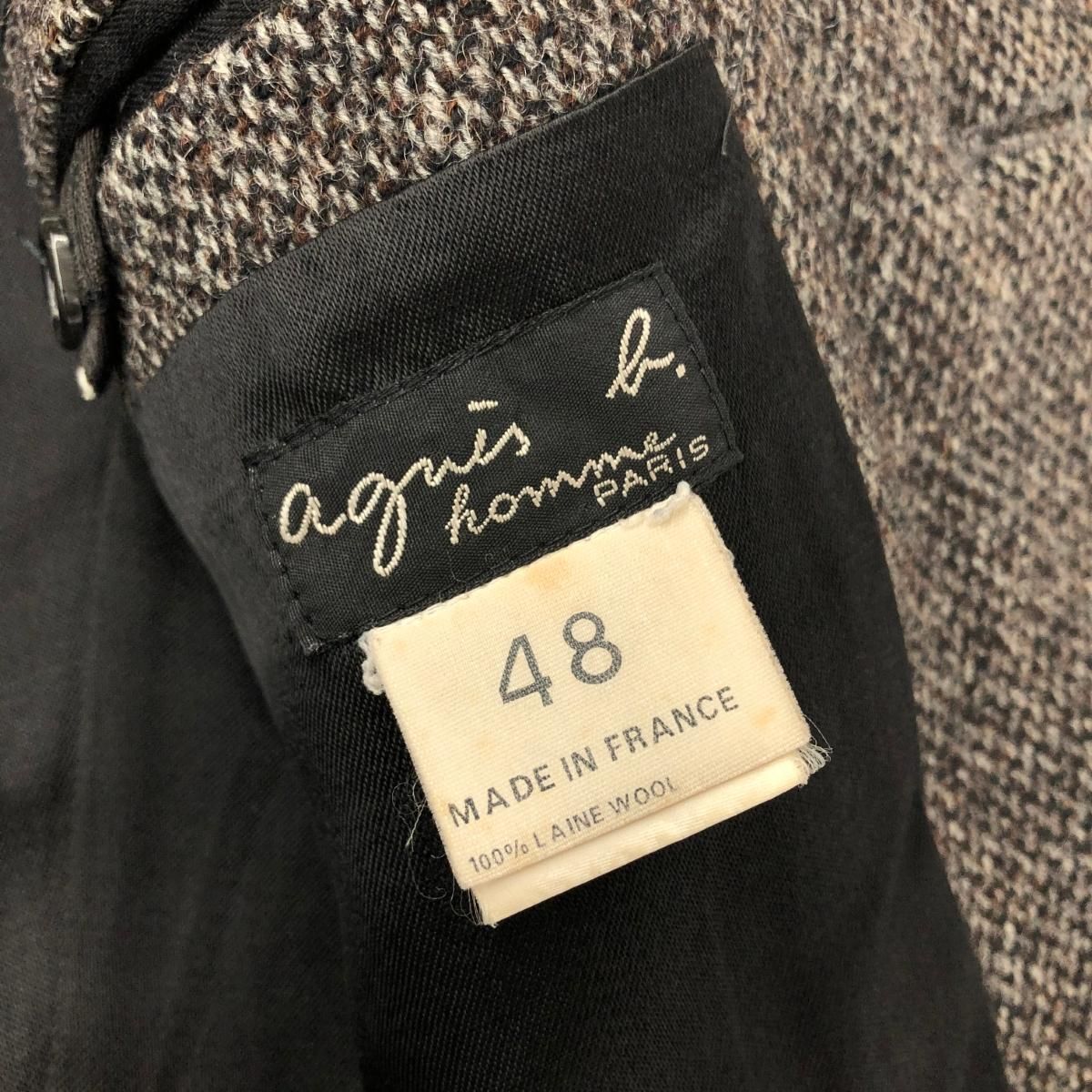 agnes b. アニエスベー 3Bウールジャケット サイズ:48 フランス製 