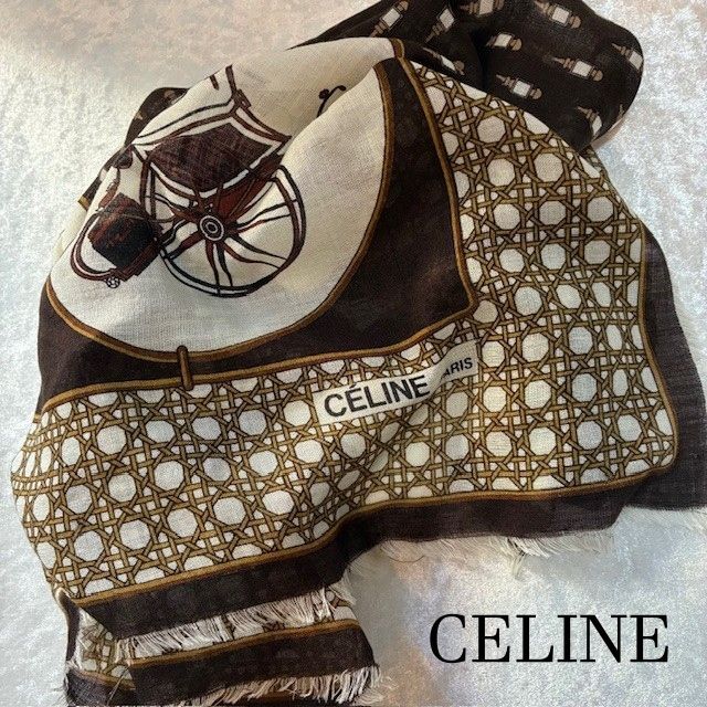 セリーヌ CELINE 馬車柄 ブラウン系 大判ストール - メルカリ