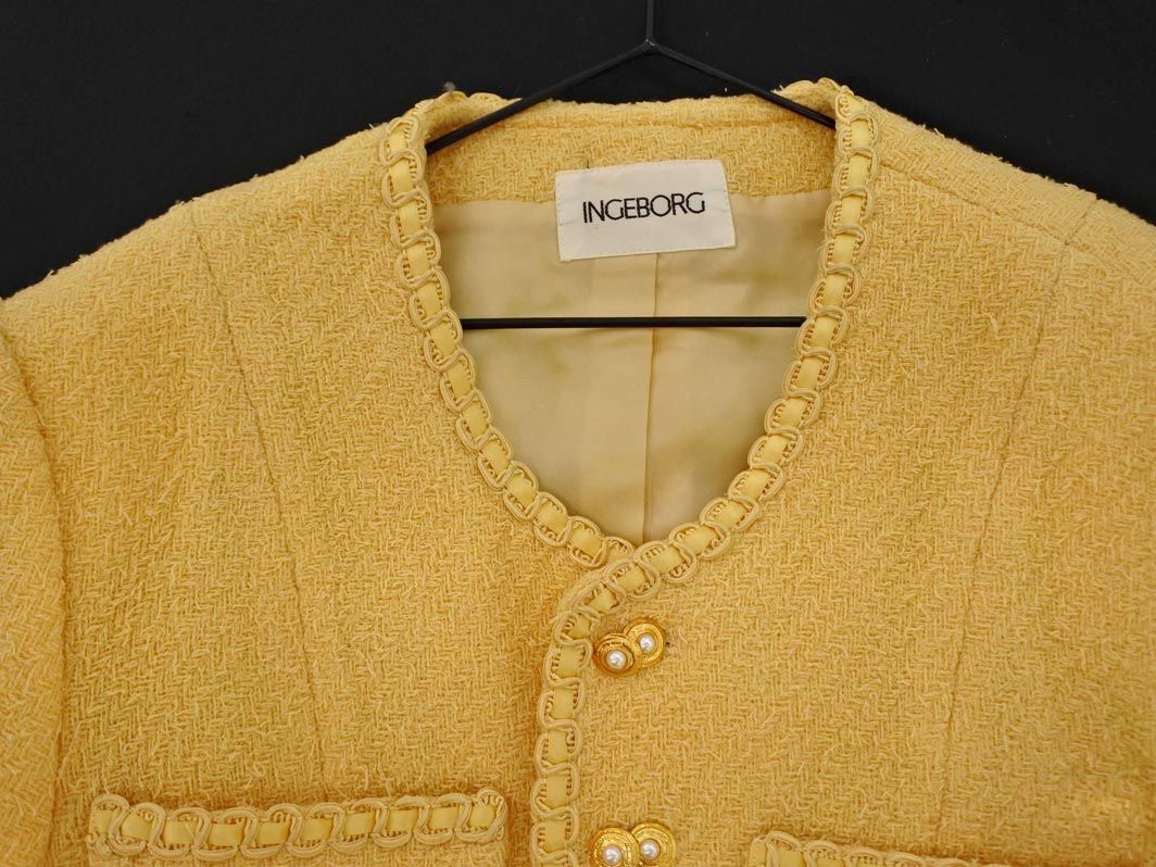 INGEBORG ジャケット ロングスカート セットアップ INGEBORG（インゲボルグ） 未使用 冬 上下 セット スーツ ノーカラー