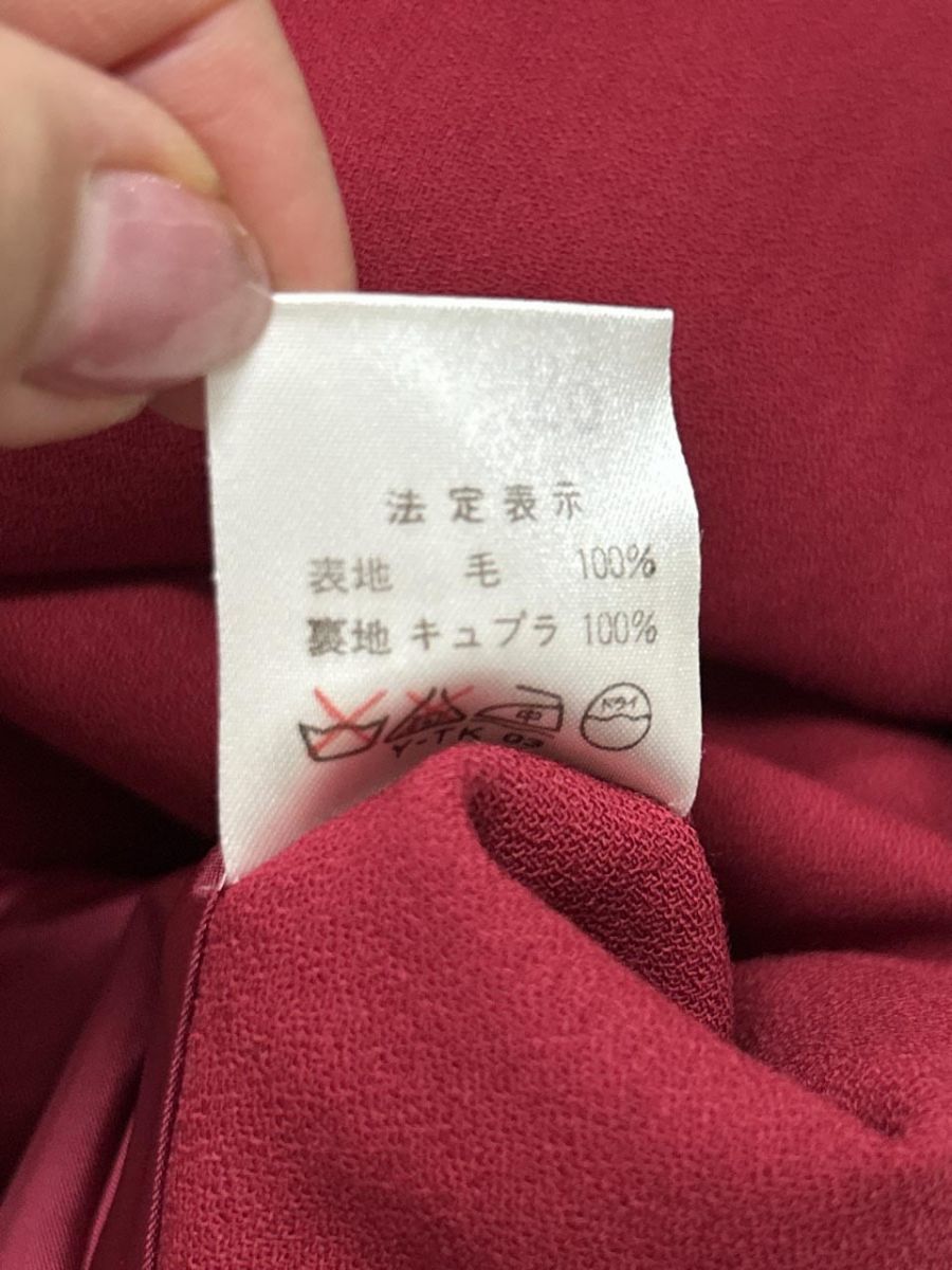  Mademoiselle Dior マドモアゼルディオール ショート丈 ボタン 肩パット トレンチ コート sizeM 赤 レディース トレンチコート スプリングコート ジャケット アウター