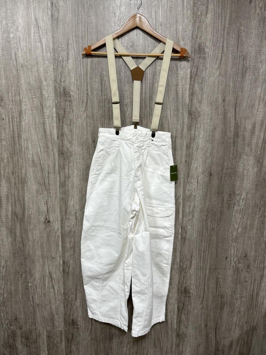 フリークスストア サムシング FSSP Suspenders balloon pants プリーツ サロペット オーバーオール sizeS 白 レディース