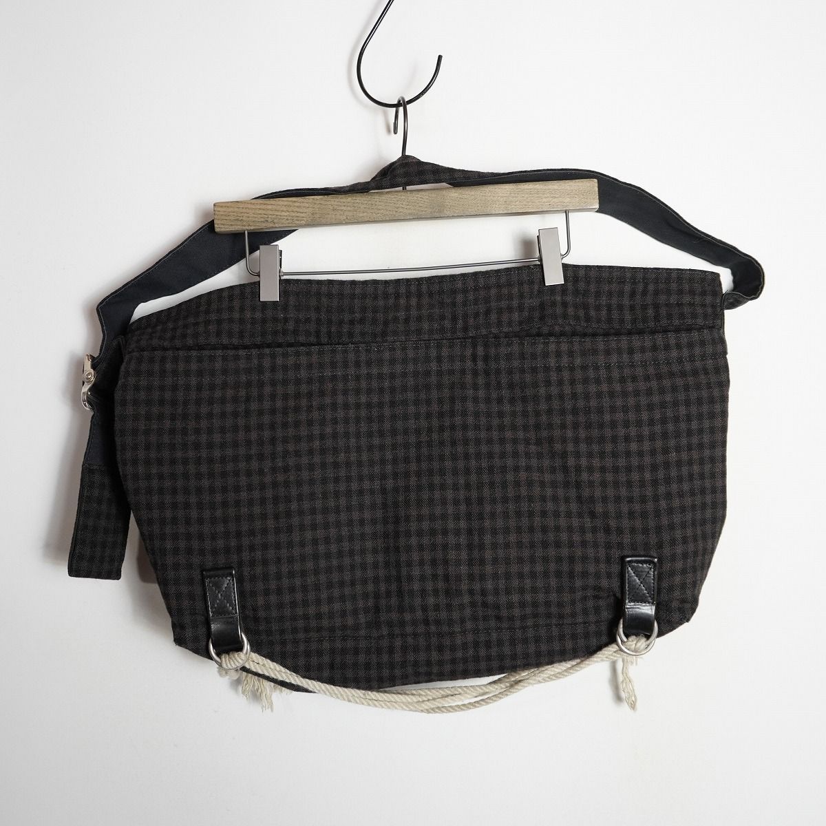 WACKO MARIA ワコマリア × PORTER ポーター ウール チェック柄 メッセンジャー ショルダー バッグ カバン 茶 322 P メッセンジャーバッグ ショルダーバッグ バッグ