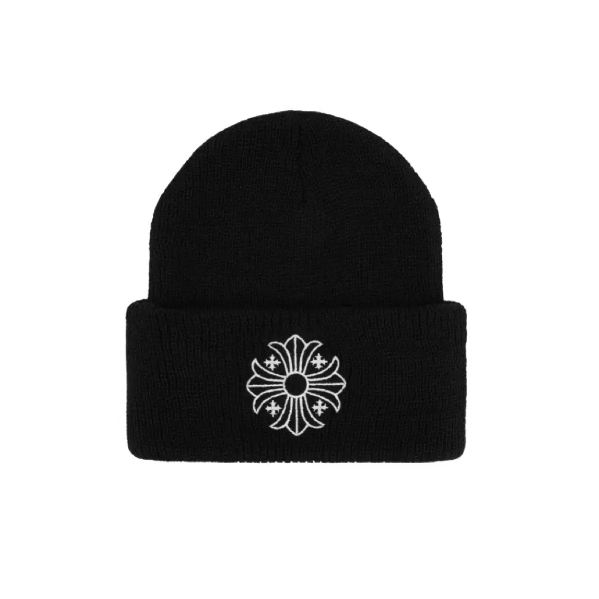 Chrome Hearts 黒 ニット帽 OS クロムハーツ ウール ビーニー OS CHROME クロムハーツ HEARTS Wool 美