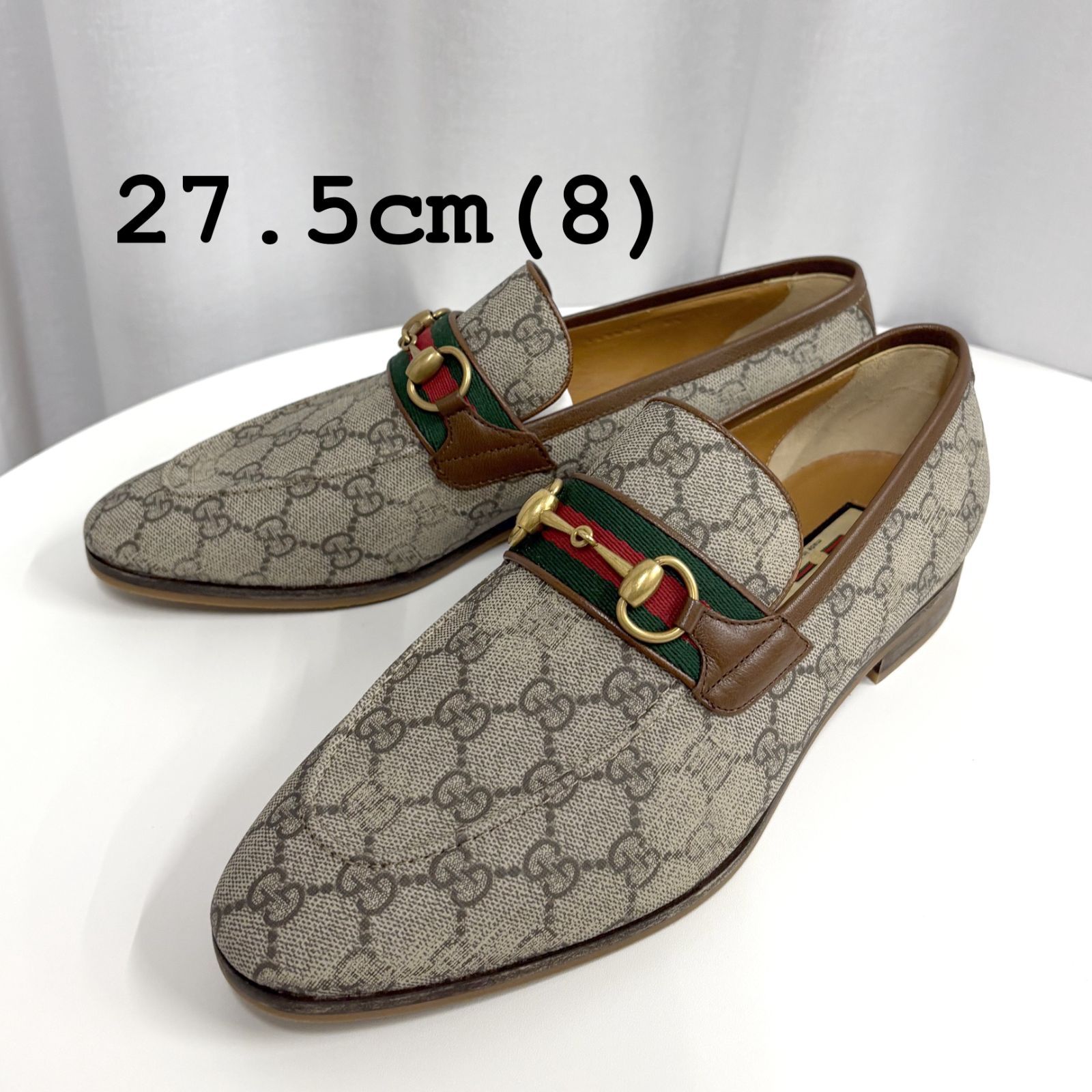 GUCCI 27.5 cm ローファー メンズ 8. GG ホースビット