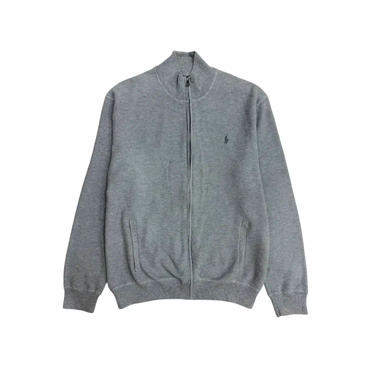 ポロ ラルフローレン グレー ニット ジップアップ カーディガン XL 実寸 110 XXL 程度