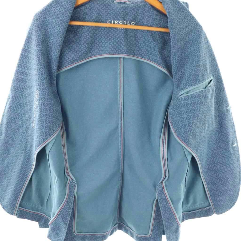 チルコロ1901 CIRCOLO1901 テーラードジャケット 総柄 薄手 46 ブルー