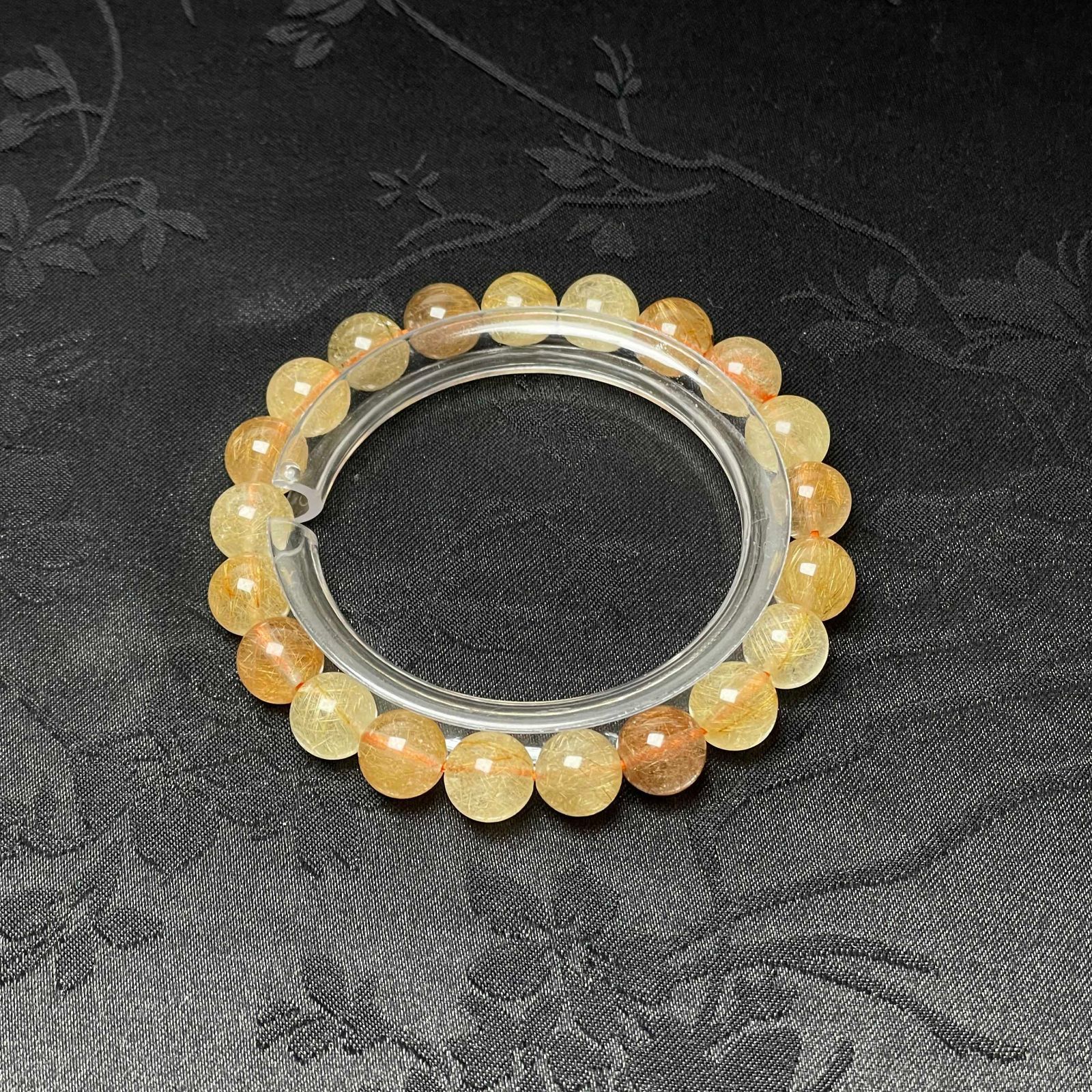 天然水晶【50A極!極満針ルチルクォーツ】ブレスレット 天然石 金運 8.9