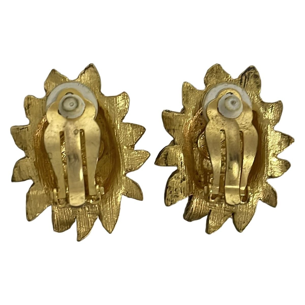 Christian Lacroix クリスチャンラクロワ イヤリング - ゴールド×黒 フラワー 花