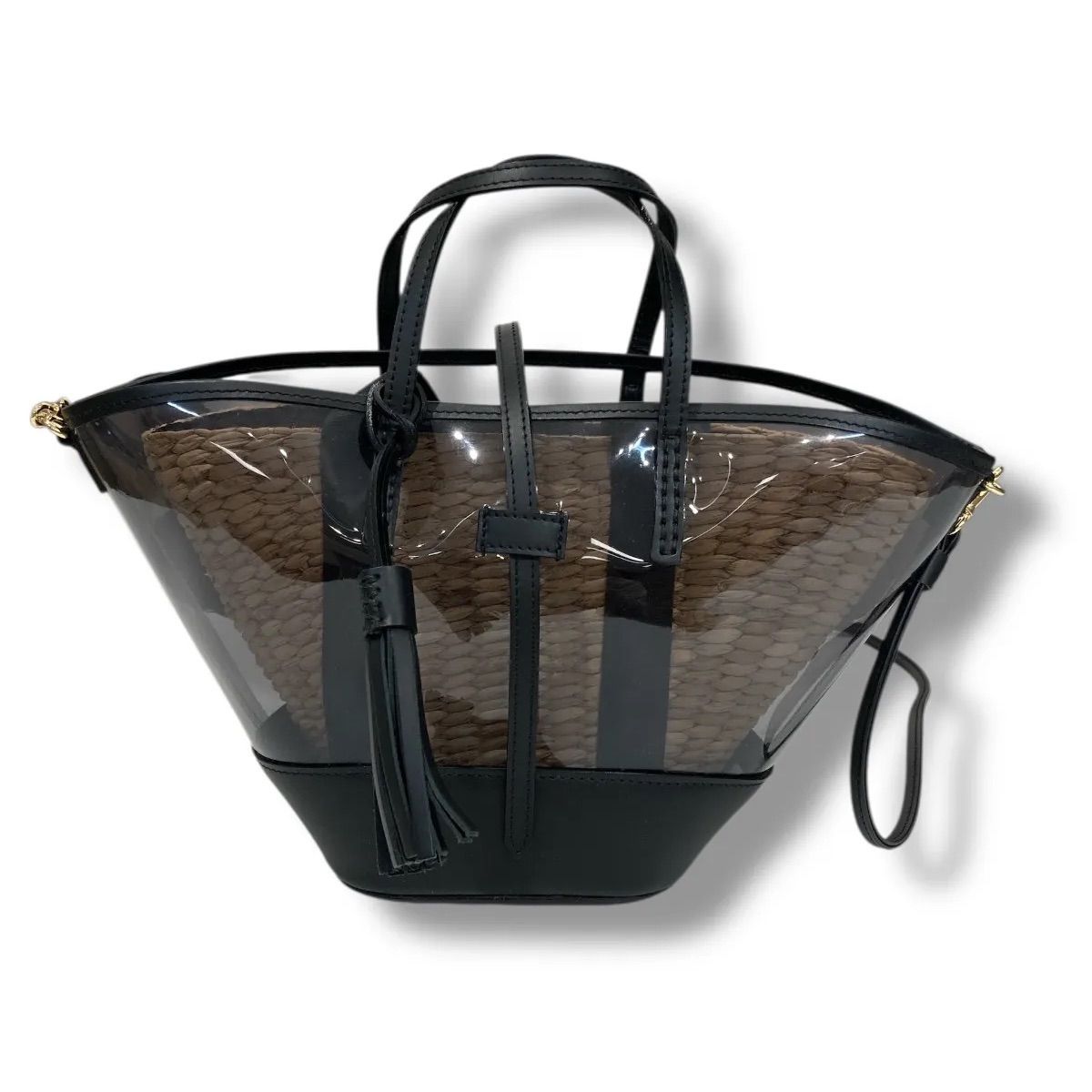 The Bagmati ザバグマティPVC カゴバック 2 wayバック ハンドバック スケルトン 定価¥23650 ブラック レディース 夏 ゴーゴー 草2795