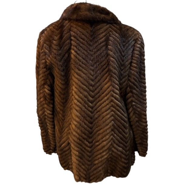 ミンクファーコート ヘリンボーンデザイン 本毛皮 13号 Lサイズ相当