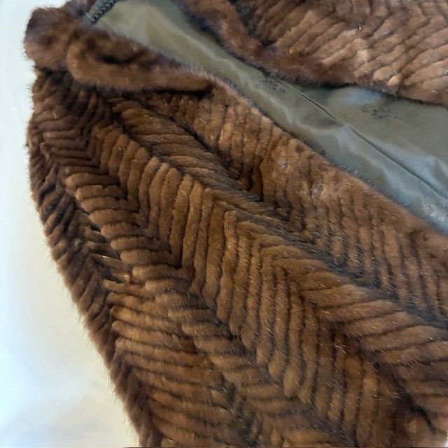 ミンクファーコート ヘリンボーンデザイン 本毛皮 13号 Lサイズ相当