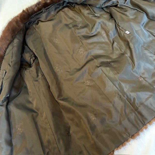 ミンクファーコート ヘリンボーンデザイン 本毛皮 13号 Lサイズ相当