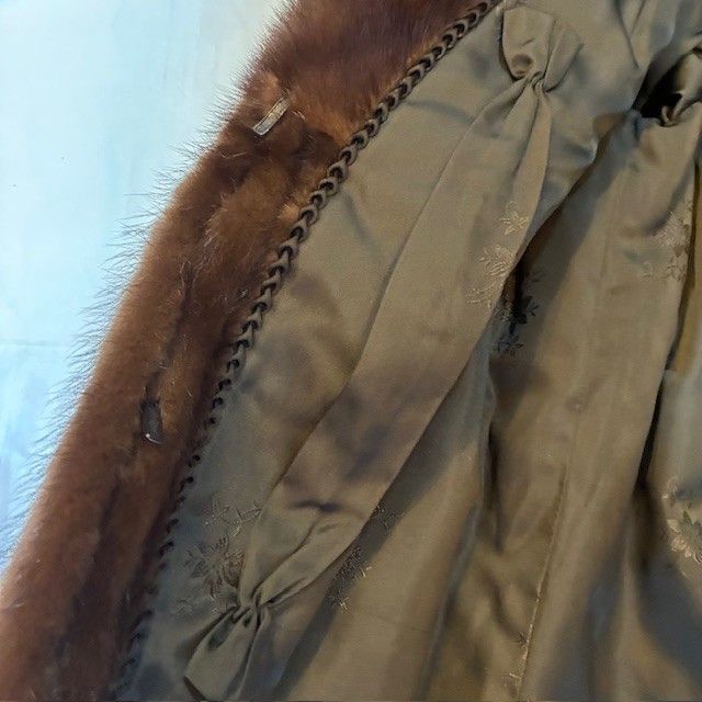 ミンクファーコート ヘリンボーンデザイン 本毛皮 13号 Lサイズ相当