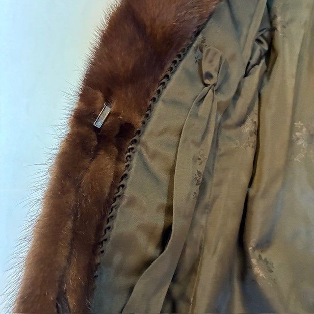 ミンクファーコート ヘリンボーンデザイン 本毛皮 13号 Lサイズ相当