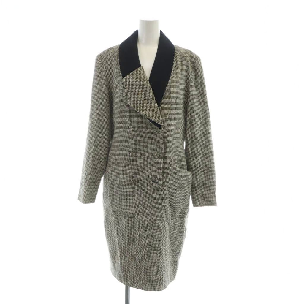 フェンディ FENDI ヴィンテージ ロング コート ツイード 総柄 総裏地