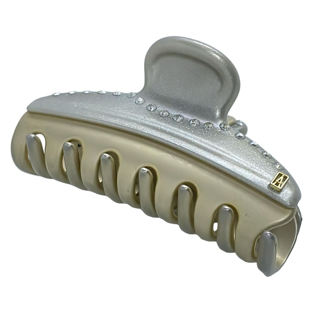 ALEXANDRE de PARIS アレクサンドル ドゥ パリ - グレー×ゴールド ヘアクリップ ラインストーン