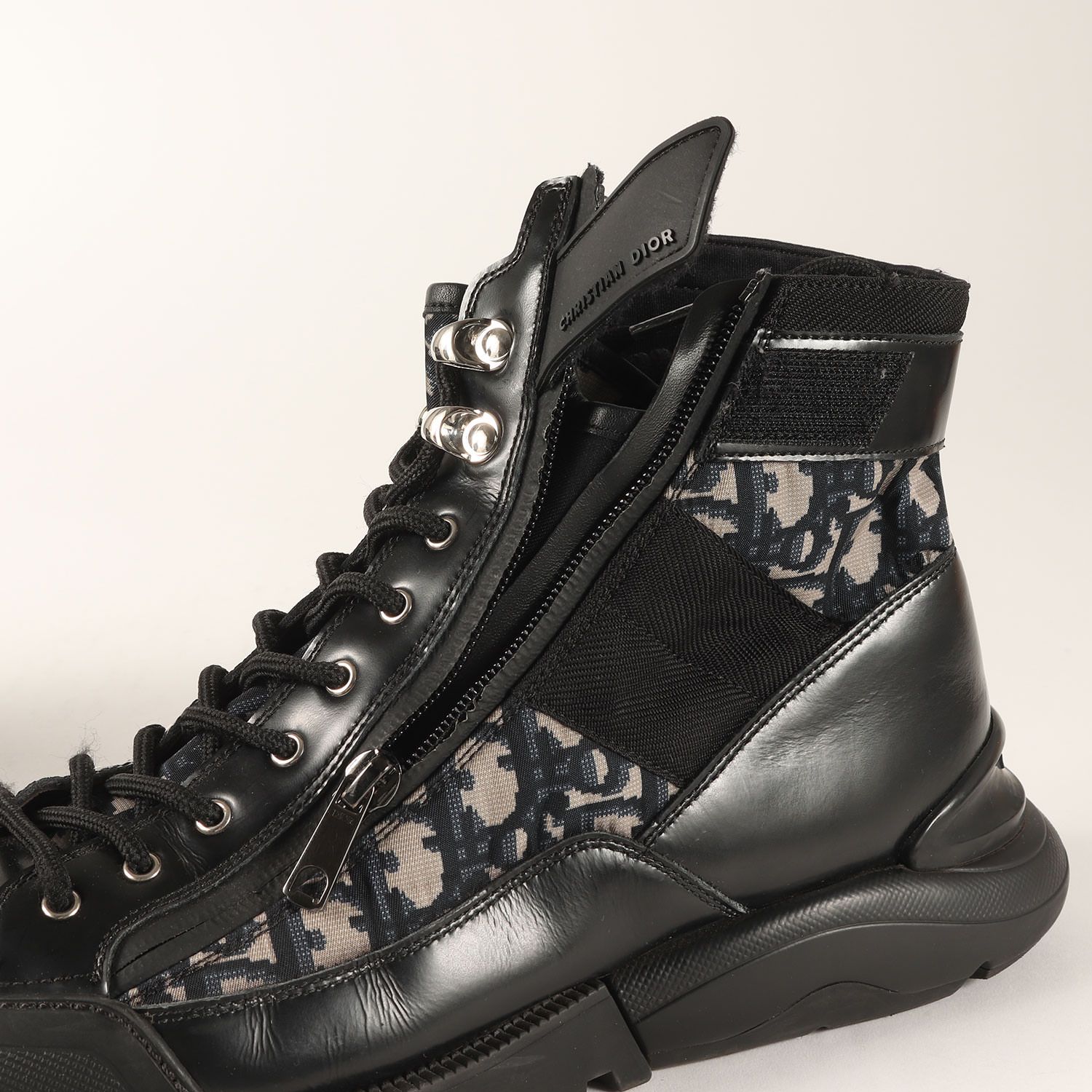 【正規品】Christian Dior コンバットブーツ オブリーク Dior ディオール ブラック 黒 サイズ:42 | オブリーク レザー