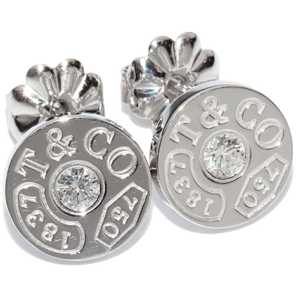 ティファニー ピアス K18WG ダイヤ2P 1837 サークル ピアス - メルカリ