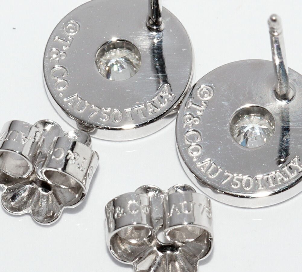 ティファニー ピアス K18WG ダイヤ2P 1837 サークル ピアス - メルカリ