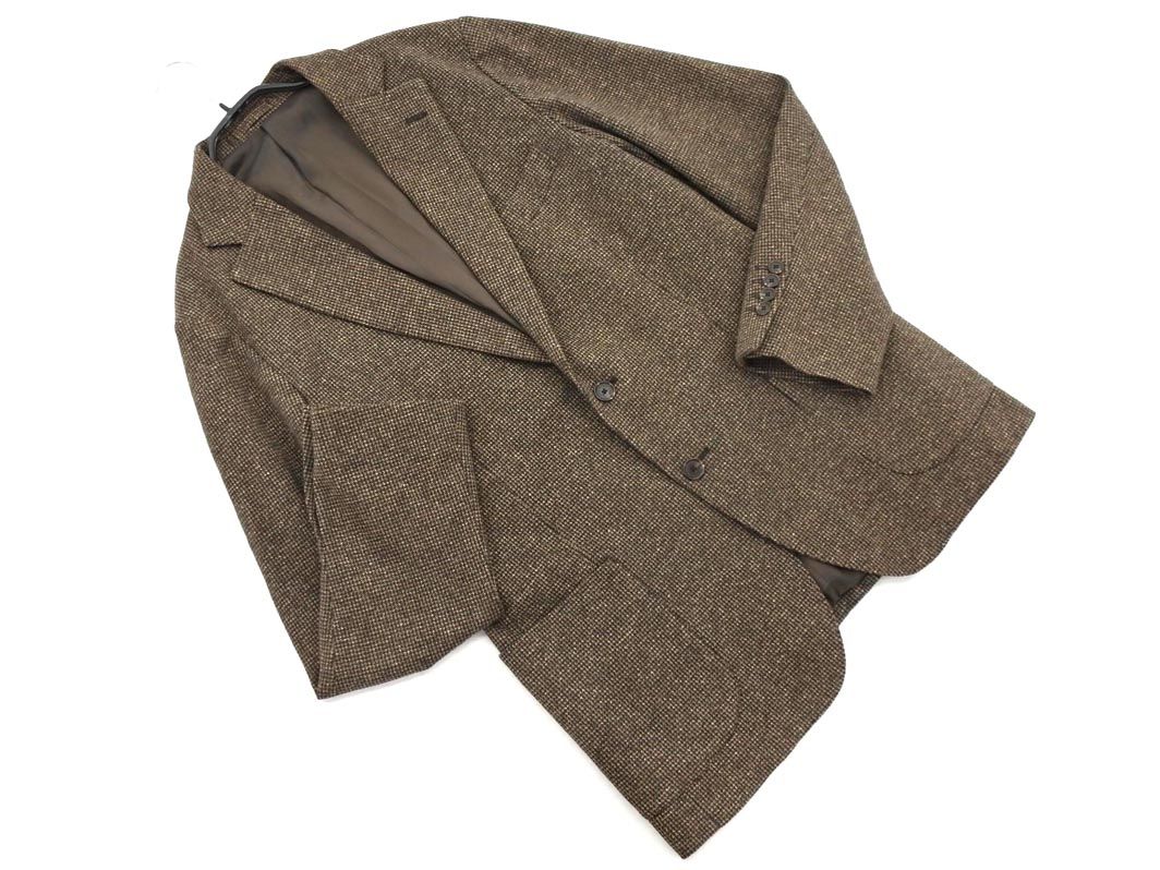 LONDON マッキントッシュロンドン ウール混 ハウンドトゥース テーラード ジャケット size 38 茶 メンズ