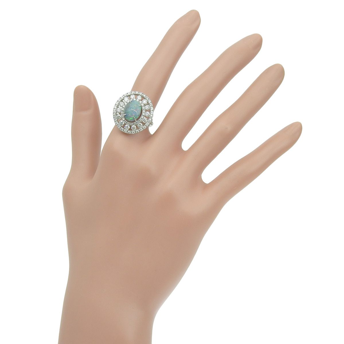 BLOP2.72/D1.75 ブラックオパール ダイヤリング プラチナ Pt950 7.8g