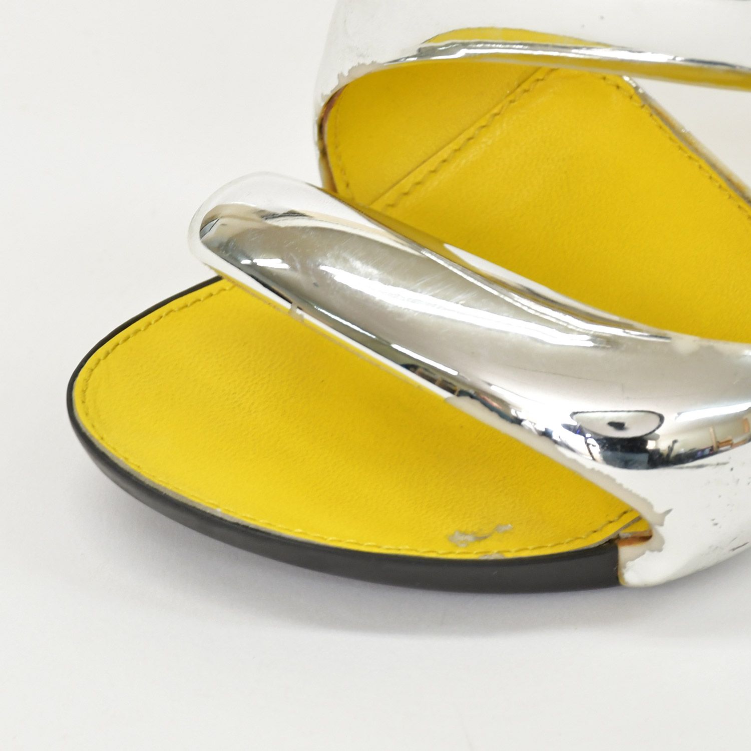  Julian Hakes ジュリアン ヘイクス モヒート サンダル ハイヒール サイズ36 ポリカーボネイト シルバー イエロー 4 b 010381 サンダル サンダル ミュール